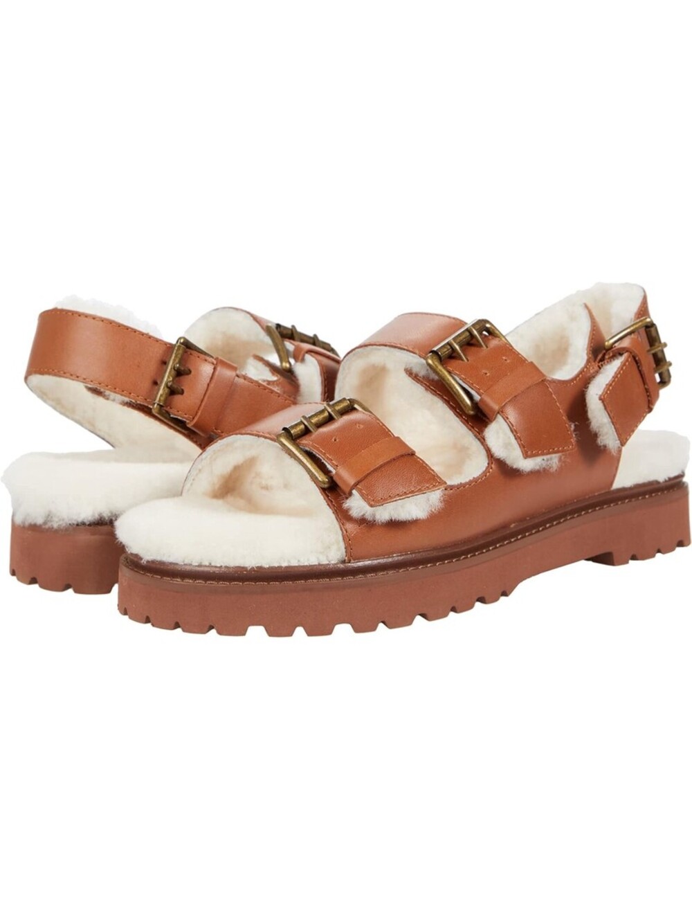 Woman’s Size 6 NEW Madewell Madelyn Genuine Shearling Lined Slip On Sandal